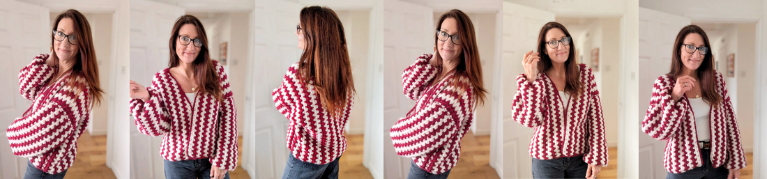 How the Candy Cane cardigan differs to the pattern in my book