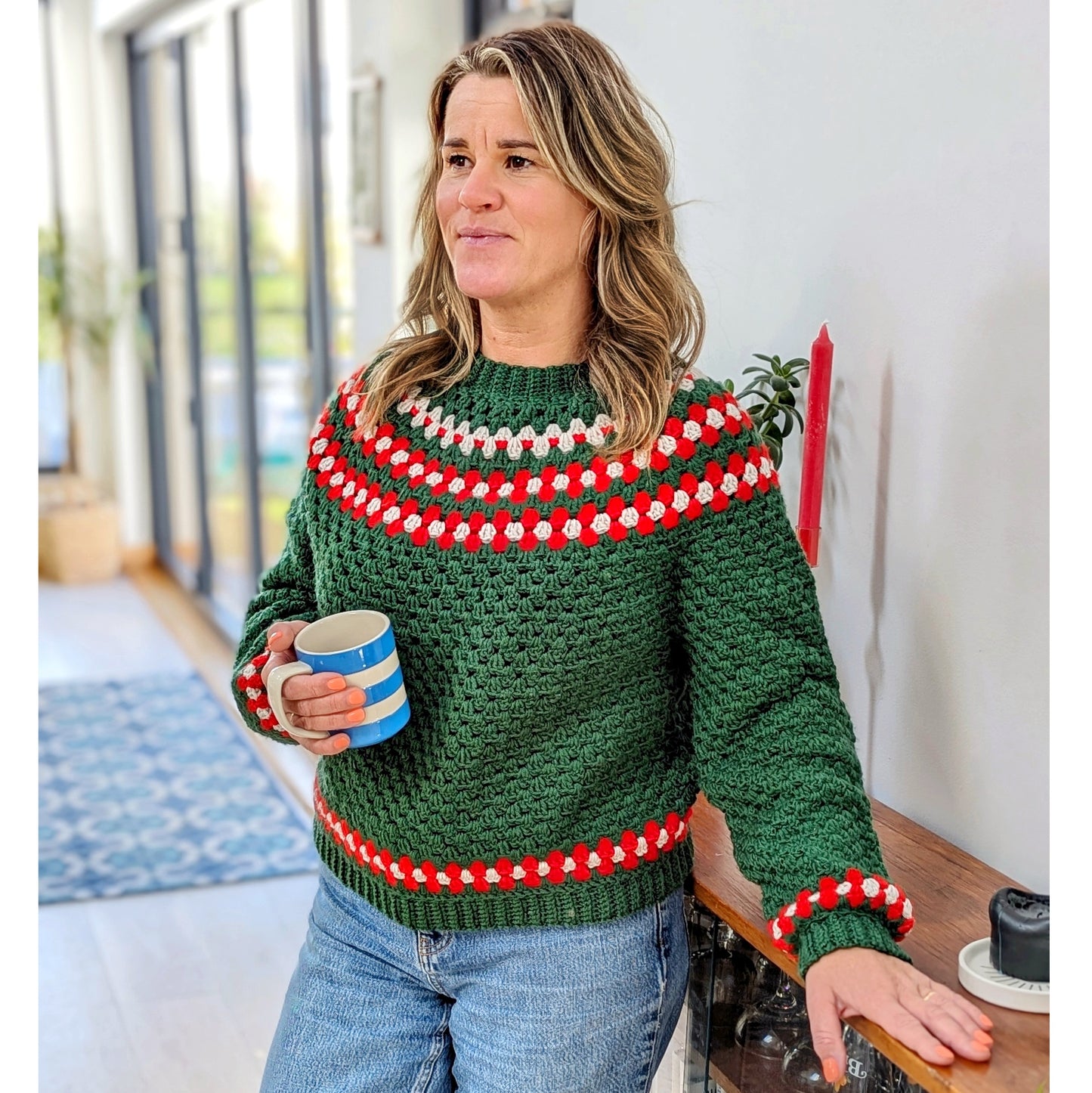 Festive Granny jumper crochet pattern - Downloadable PDF