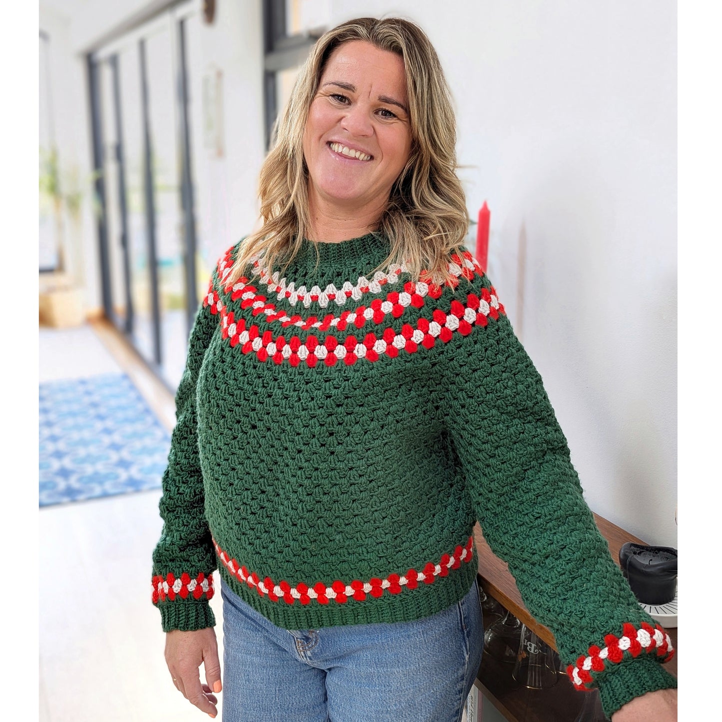 Festive Granny jumper crochet pattern - Downloadable PDF