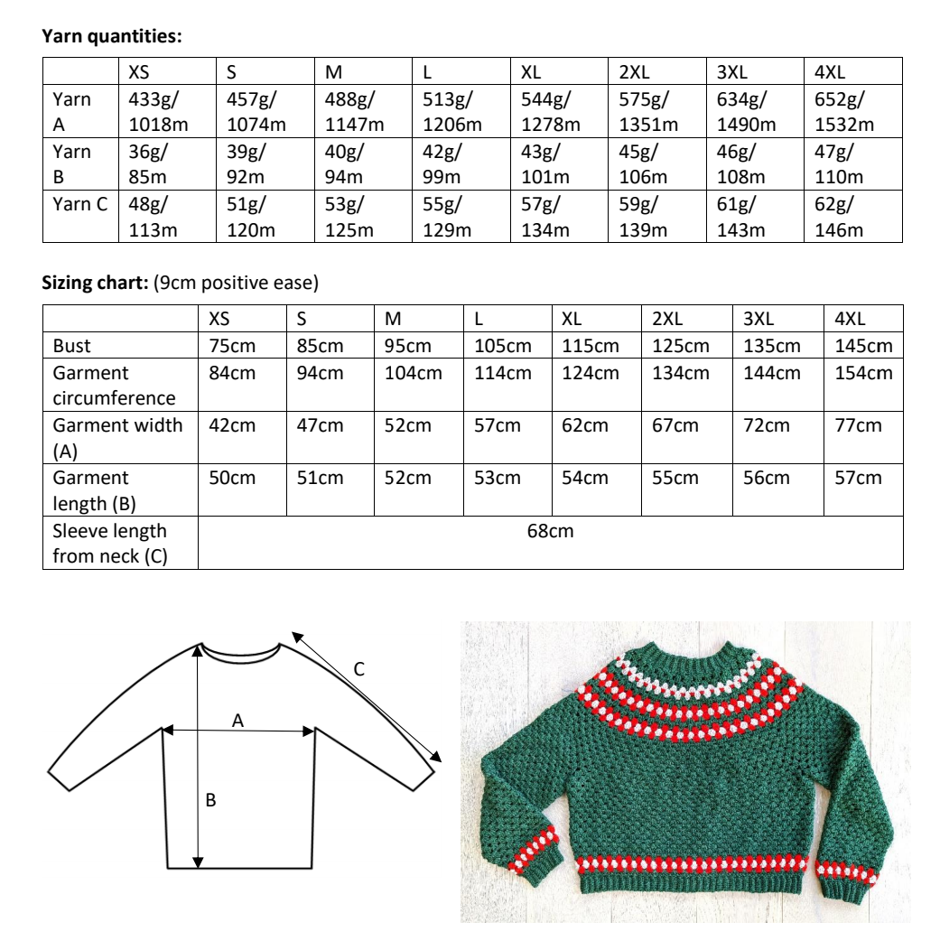 Festive Granny jumper crochet pattern - Downloadable PDF