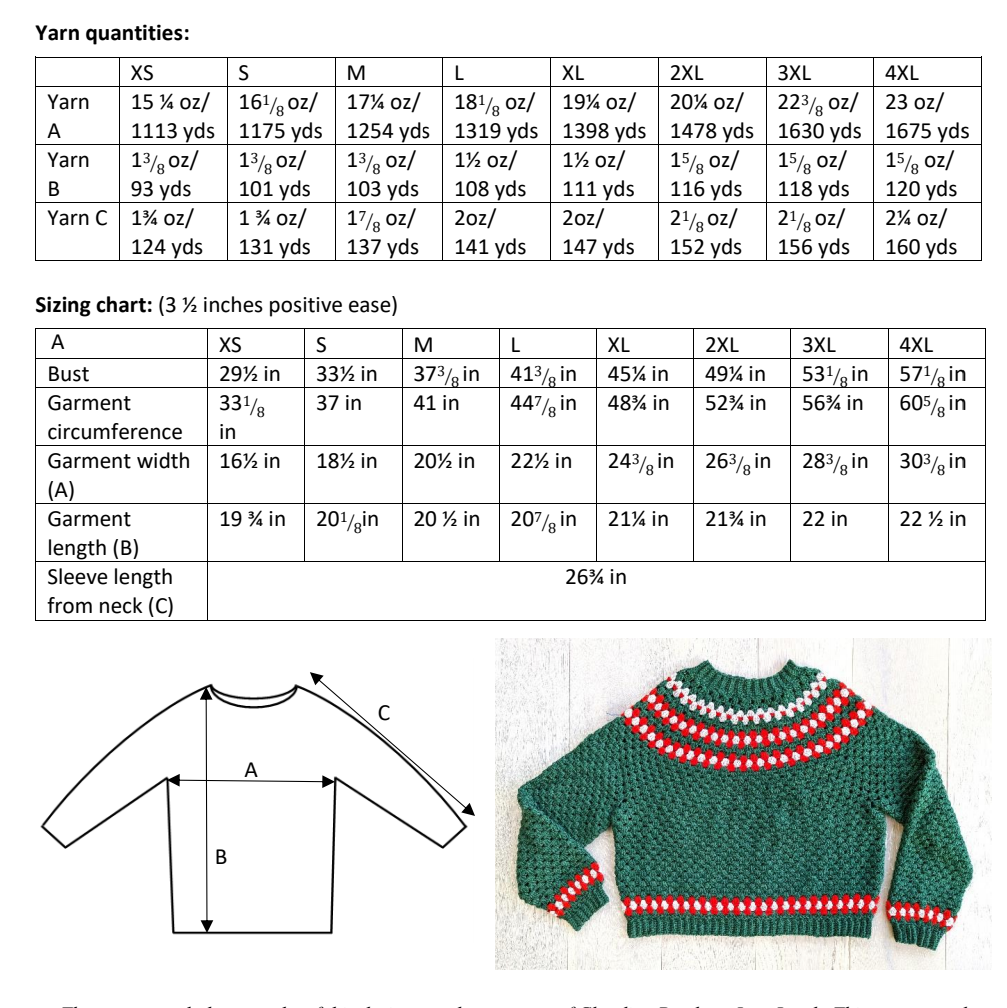 Festive Granny jumper crochet pattern - Downloadable PDF