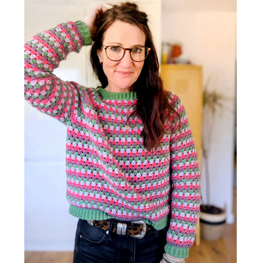 Granny Go Round Jumper crochet pattern 2.0 - Downloadable PDF