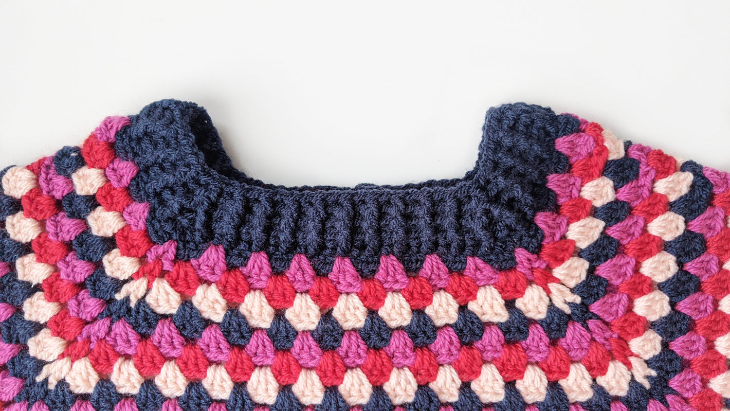 Granny Go Round Jumper neckband tutorial