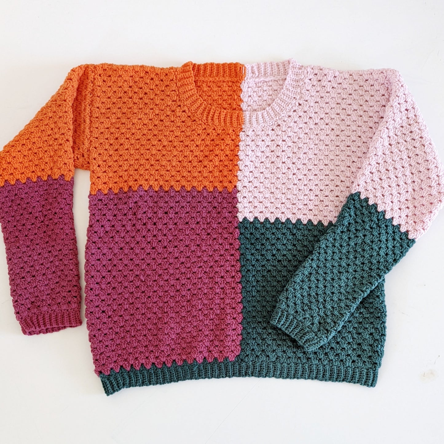 Patchwork jumper crochet pattern - downloadable PDF