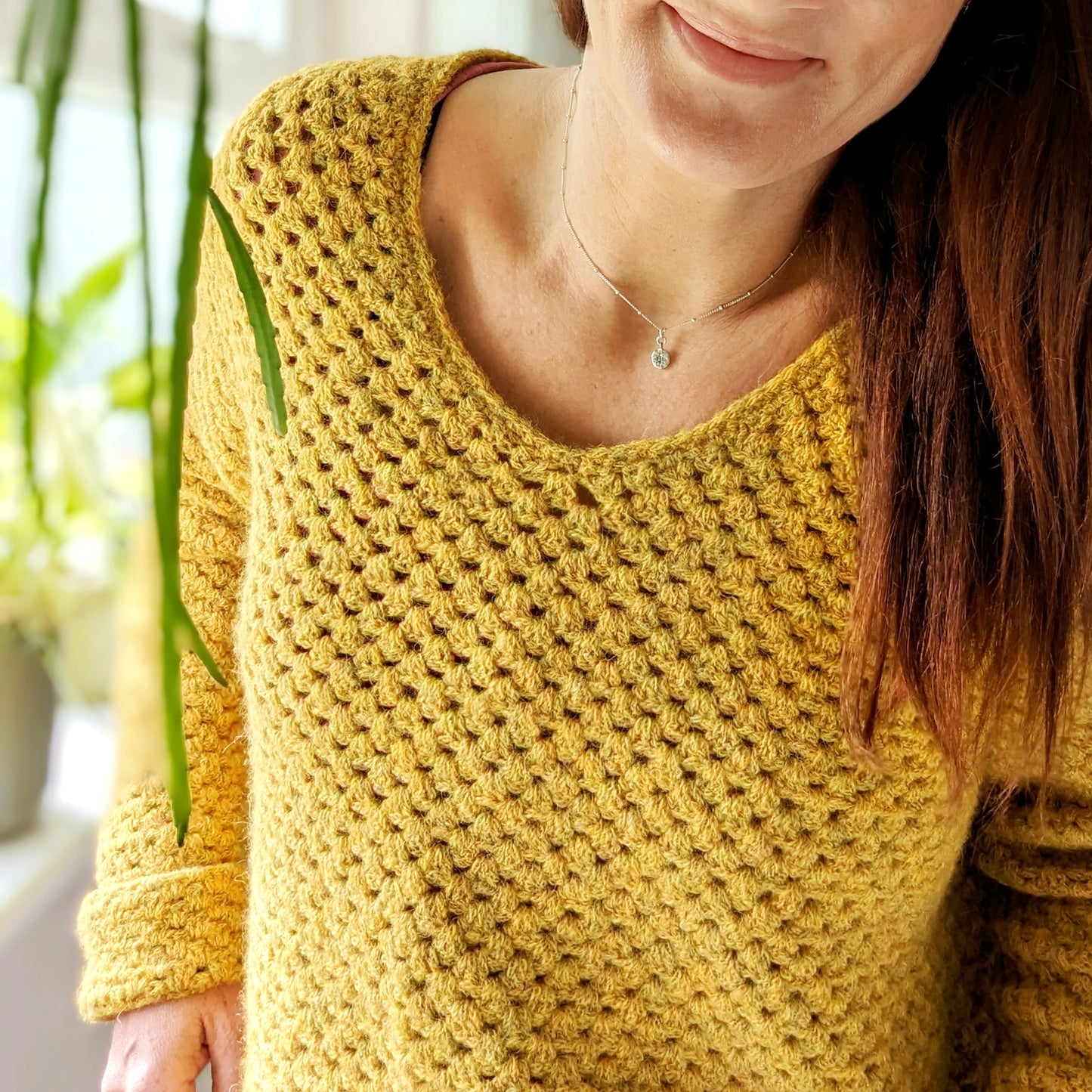 V neck slouchy jumper crochet pattern - downloadable PDF