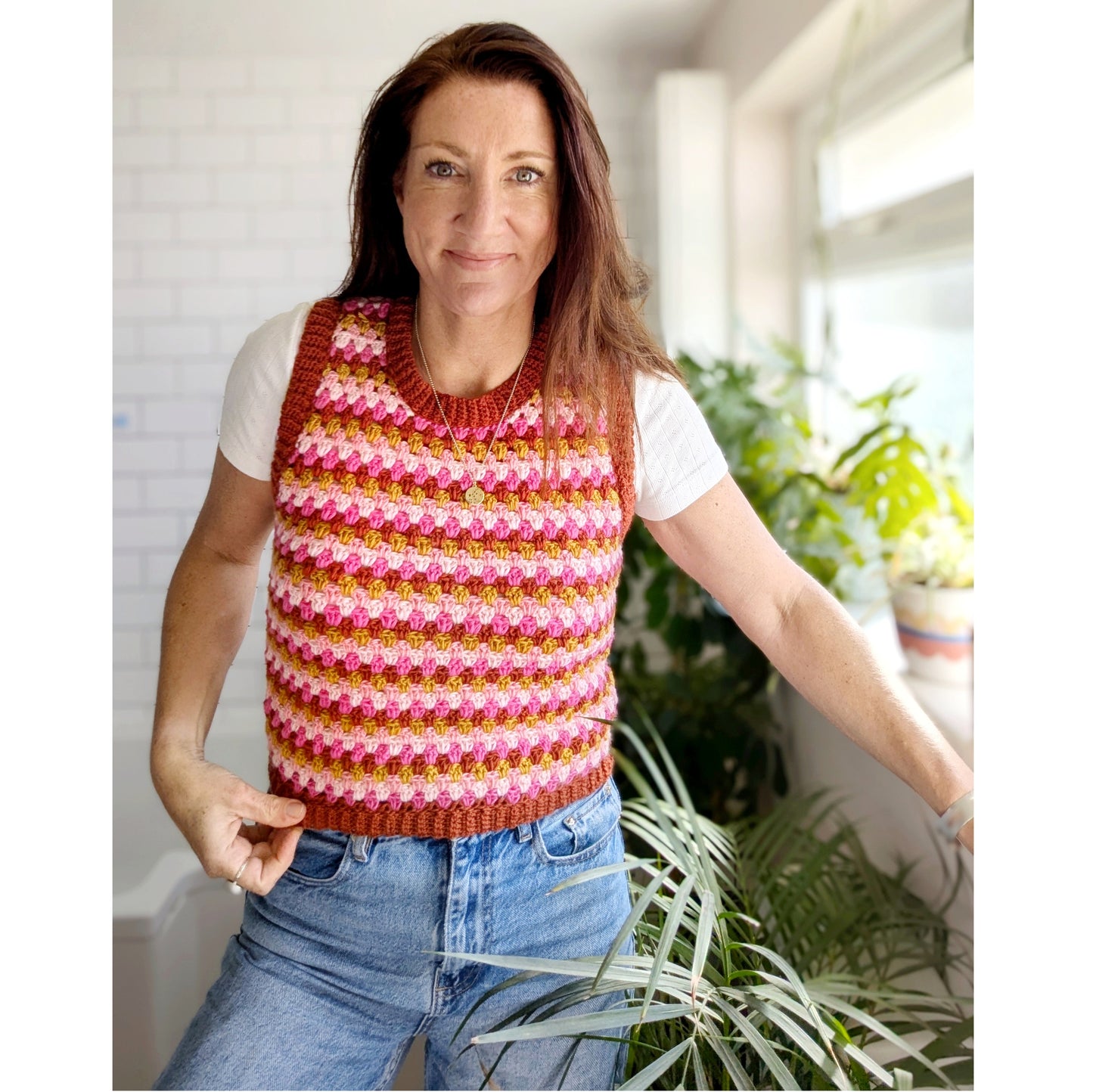 Granny Stripe tank top crochet pattern - Downloadable PDF