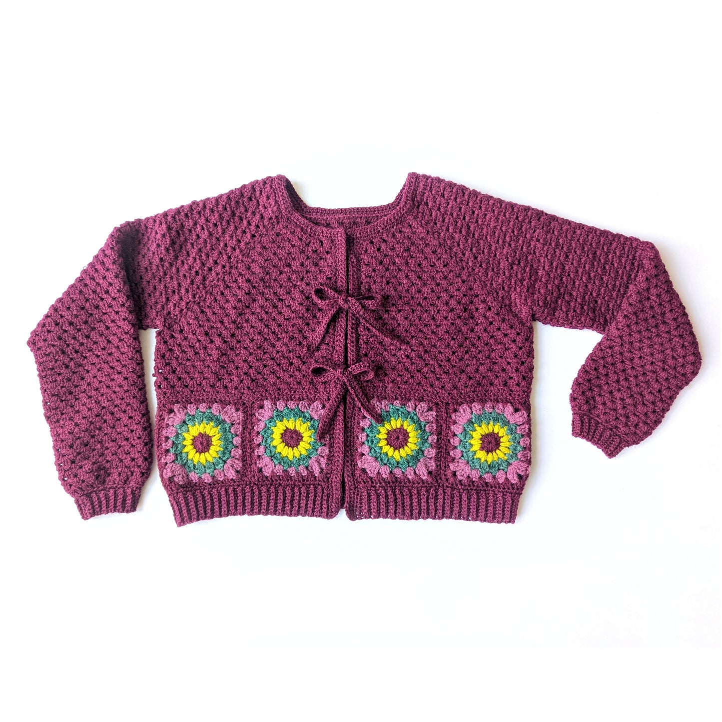 Tutorial for adding granny squares to your Granny Go Round cardigan