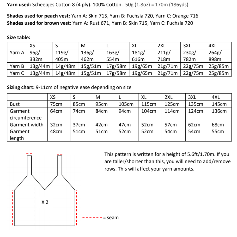 Chevron vest crochet pattern - Downloadable PDF