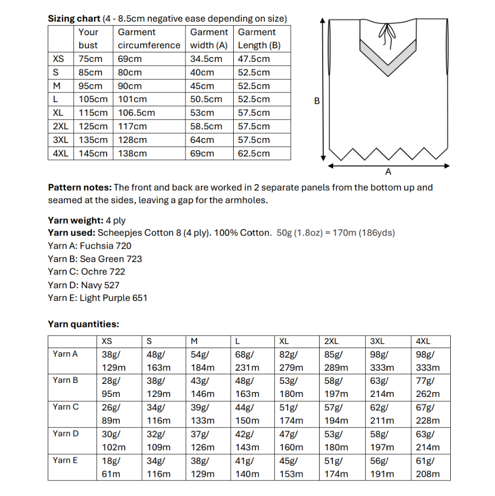 Ripple top crochet pattern - Downloadable PDF