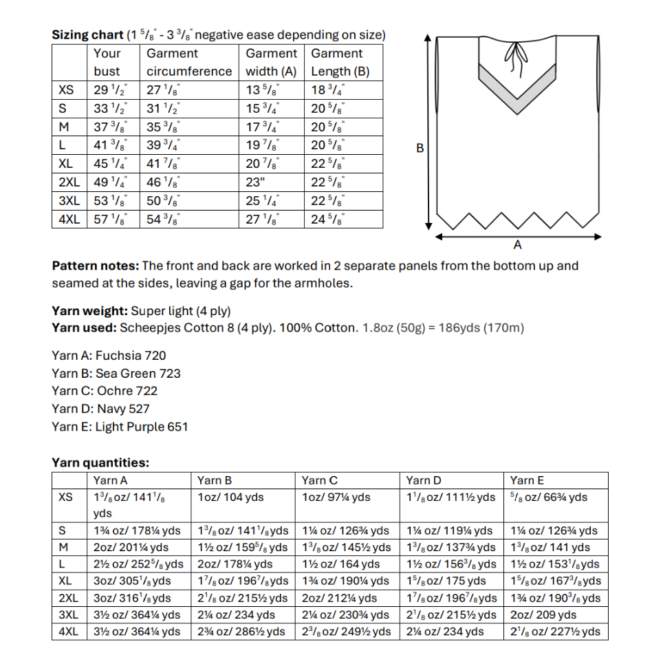 Ripple top crochet pattern - Downloadable PDF