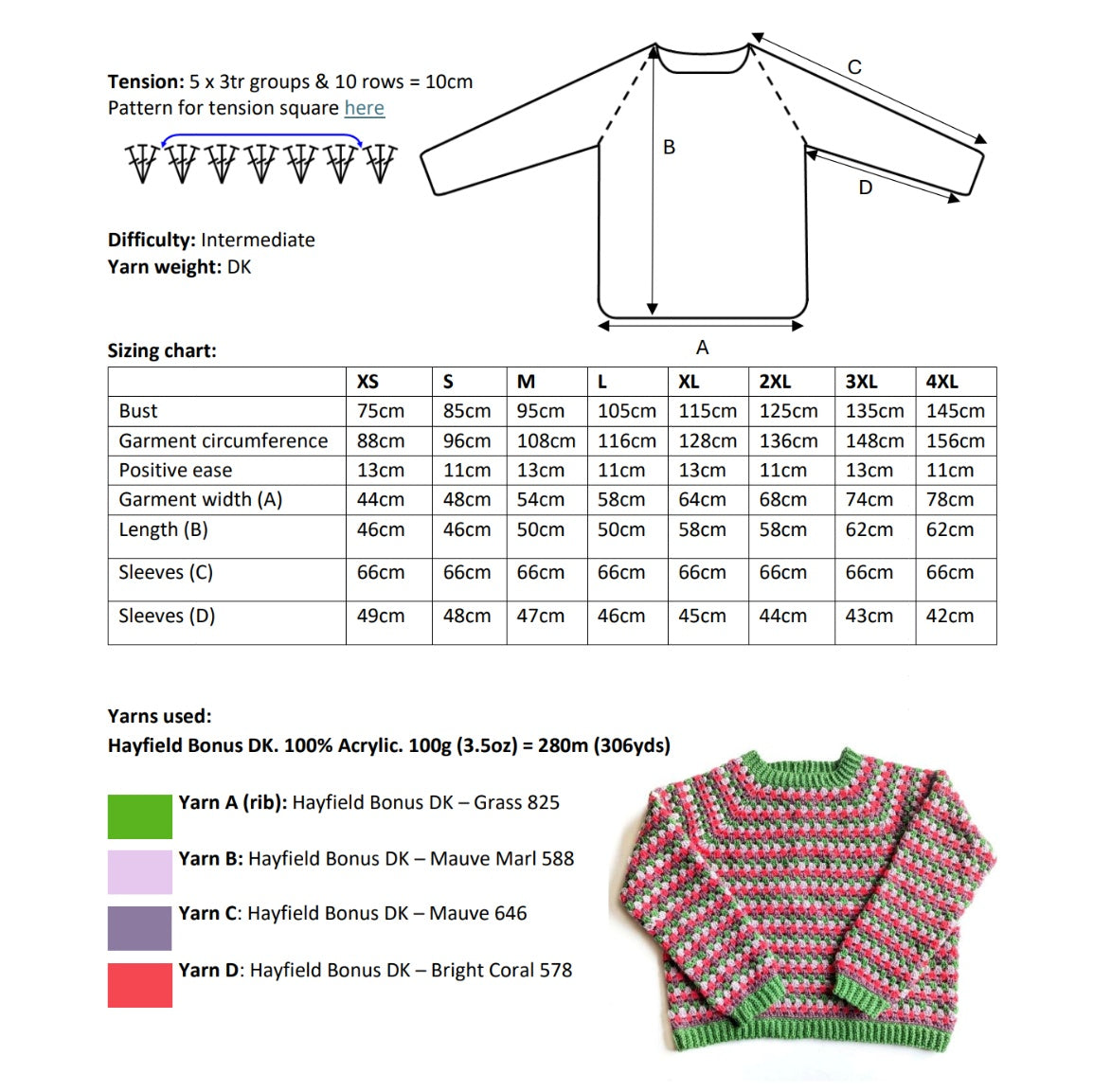 Granny Go Round Jumper crochet pattern 2.0 - Downloadable PDF