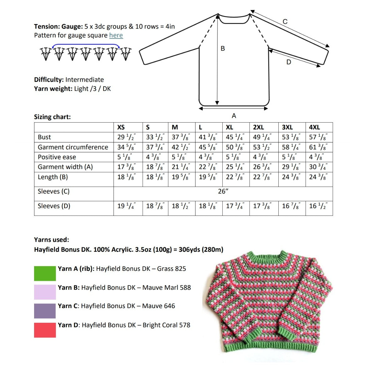 Granny Go Round Jumper crochet pattern 2.0 - Downloadable PDF