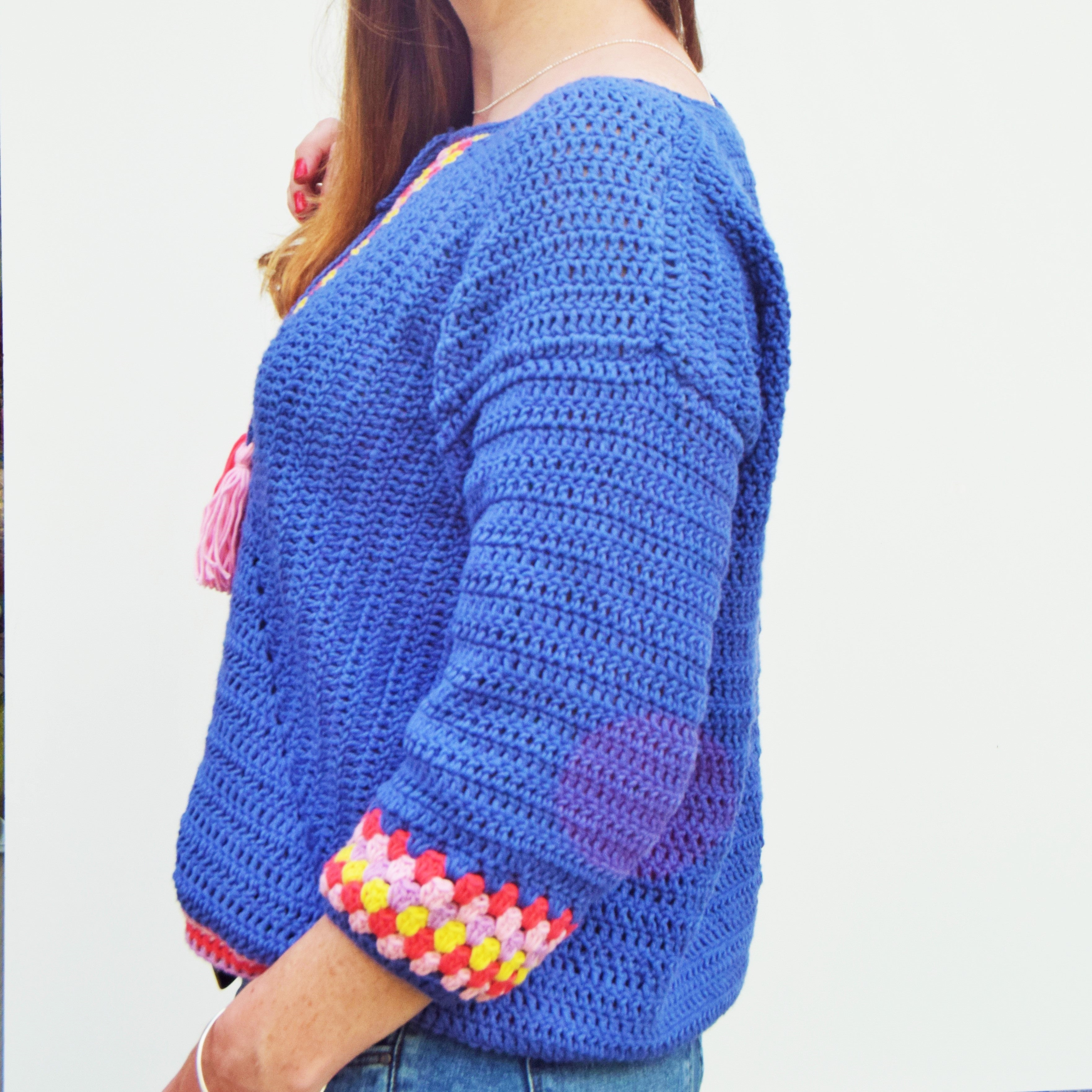 Crochet Beach Top Blue - トップス